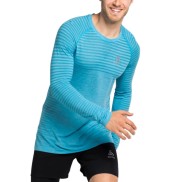 Odlo Essential Seamless Long-sleeve Men's Running T-shirt, Blue