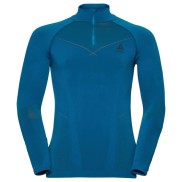 Odlo Evolution Warm Men's LS Turtle Neck 1/2 Zip, Blue
