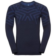 Odlo Men's Natural + Kinship Warm LS Base Layer Top, Navy