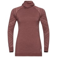 Odlo Women's Natural + Kinship Warm BL Top w Face Mask, Melange