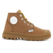 Palladium Pampa Mid Lth Zip Kids Boots, Dear Brown
