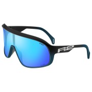 R2 Falcon Sports Sunglasses, Blue Revo, Black