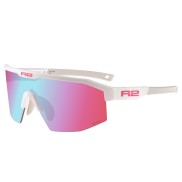 R2 Gain Sport Sunglasses, Glossy White, Pink With Blue