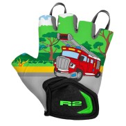 R2 Voska Kids Bike Gloves, Green/Red/Grey | Bērnu Velo Cimdi