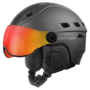 Relax Helma Polar Visor Ski Helmet, Matt Black