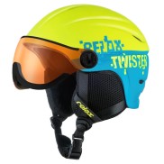 Relax Kids Ski Helmet Twister Visor, Matt Green/Black