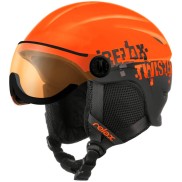 Relax Kids Ski Helmet Twister Visor, Matt Neon Red, Black