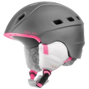 Relax Polar Women's Ski Helmet, Matt Grey/Pink