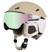 Relax Stealth Ski Helmet, Matte Beige/Black/White