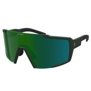 Scott Shield Compact Sunglasses, Kaki Green/Green Chrome