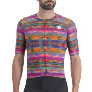 Sportful Glitch Bomber Men's Jersey, Multicolor Pink