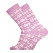 UphillSport Snowflakes Merino Wool Women's Socks, Pink