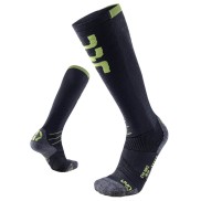 UYN Evo Race Men's Ski Socks, Anthracite/Lime Green