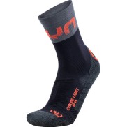 UYN Light Men's Cycling Socks, black/grey/hibiscus