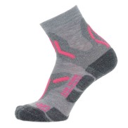 UYN Trekking 2in Merino Low Cut Women's Socks, Light Grey/Pink