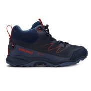 Viking Tind Mid GTX Jr Kids Hiking Shoes, Navy/Rust