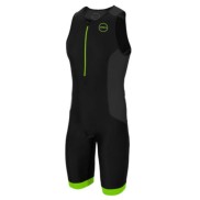Zone3 Aquaflo Plus Sleeveless Men's Trisuit, Black/Green