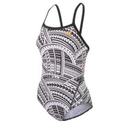Zone3 Strap Back Women's Swimsuit, Kona/Black/White
