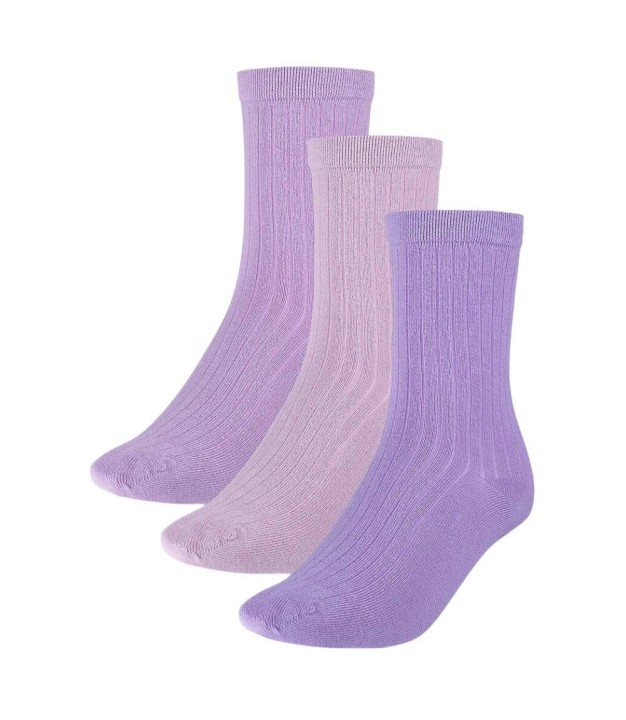 4F USOCU258 Kids Casual Crew Socks 3-Pack, Multicolor3