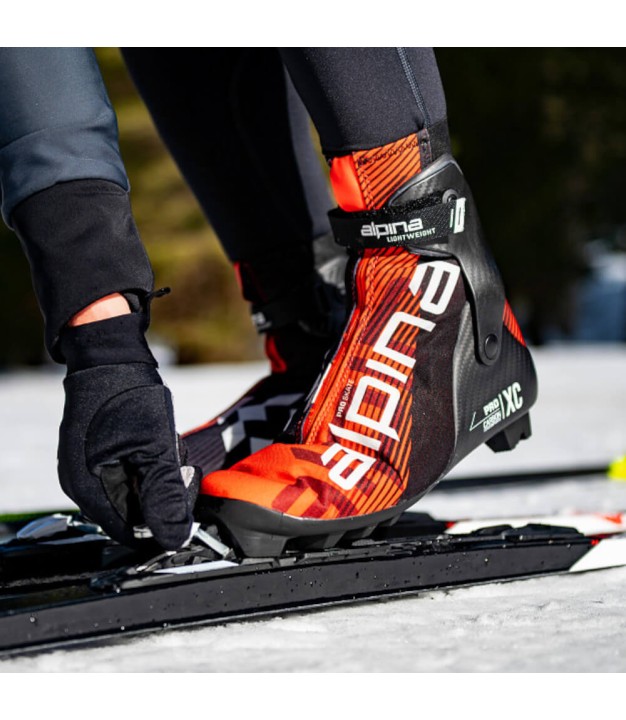 Alpina Pro Skate Ski Boots, Red/Black