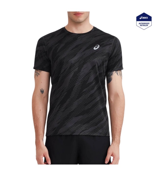 Asics Core All Over Print SS Men's Top, Grey/Black