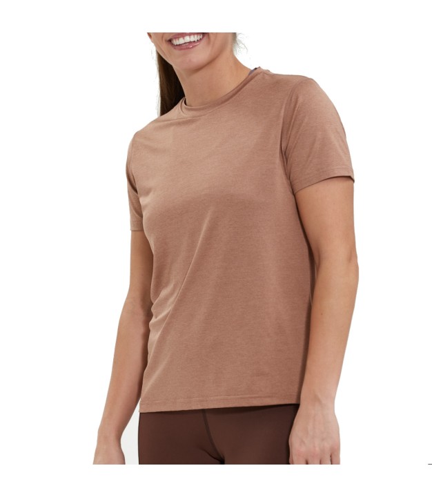 Endurance Maje Women's Melange S/S Tee, Beaver Fur