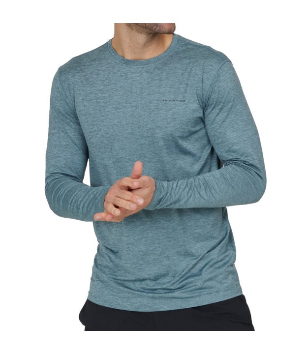 Endurance Mell Men's Melange L-S Tee, North Atlantic