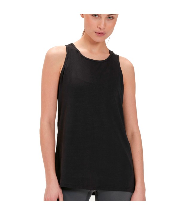 Endurance Mota Women's Slub Top, Black Melange