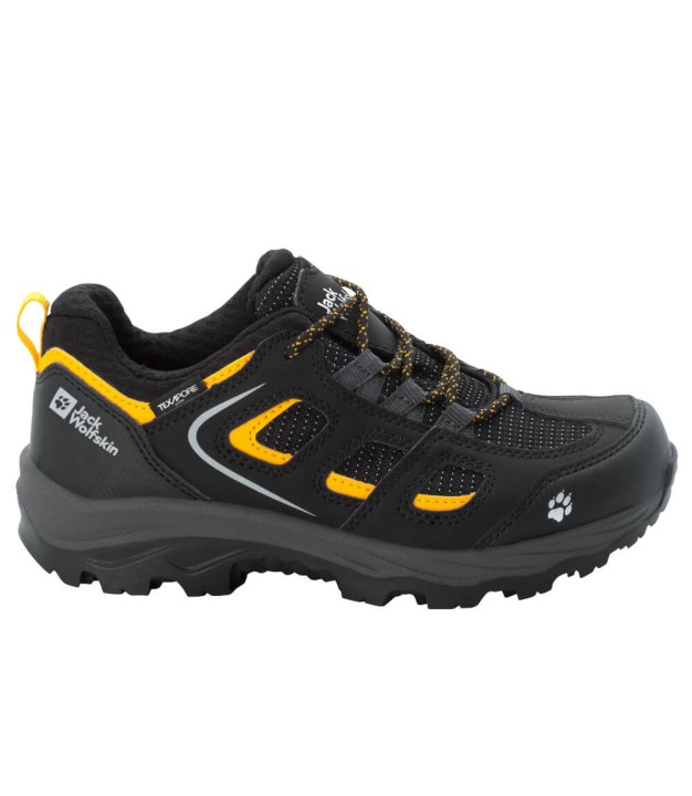 Jack Wolfskin Vojo Texapore WP Low Kids Shoes, Black/Yellow