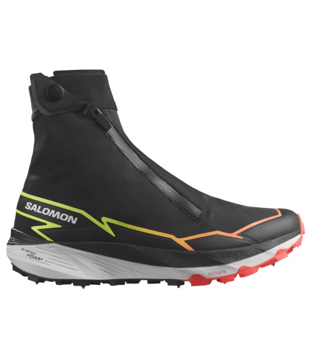 Salomon Winter Cross Spike, Black/Fiery Coral/Safety Yellow