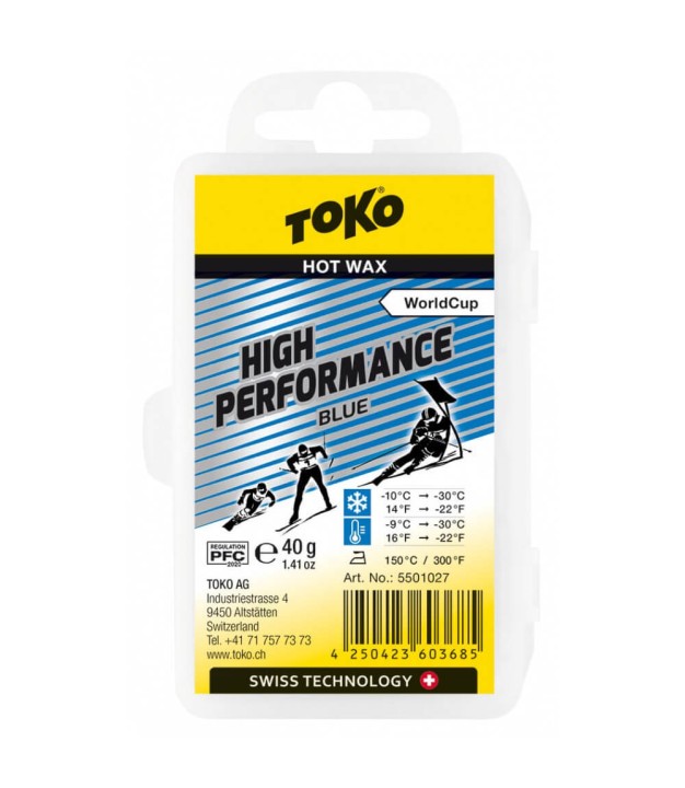 Toko High Performance Hot Wax blue -9°...-30°C, 40g
