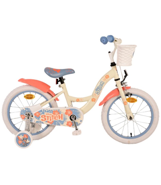 Volare Disney Stitch Kids Bike, Girls, 16'', Cream/Coral Blue