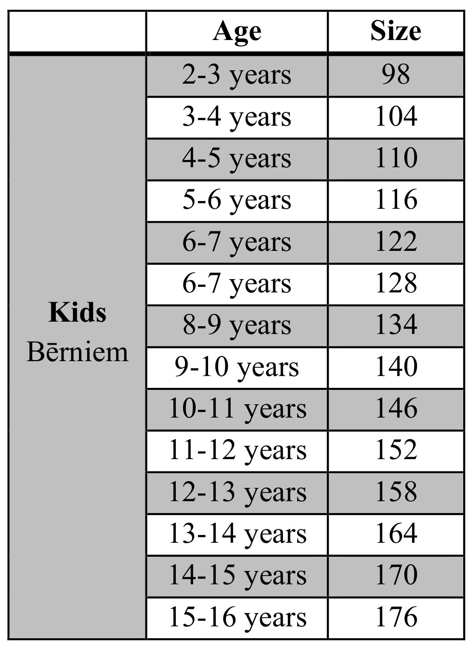 Asics kids size chart